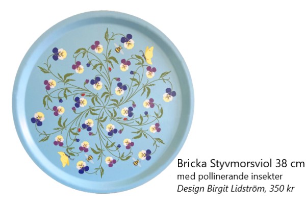 Design Birgit Lidstrom Bricka Styvmorsviol