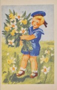  Påskkort - Pojke med liljor 6,7x10,8 cm 