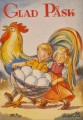  Påskkort - Barn med tupp och ägg i korg 7x10 cm 