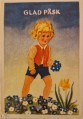  Påskkort - Pojke med violer 7x10 cm 